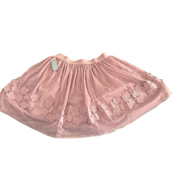 Forever 21 Womens Dusty Pink Layered Mesh Floral Lace Lined Skirt | Size 0X NWT - Picture 4 of 10